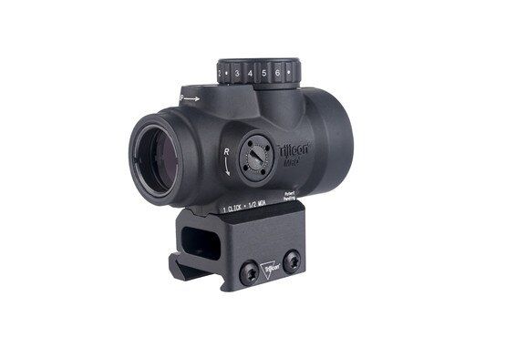 Rugged red dot with unlimited eye relief.